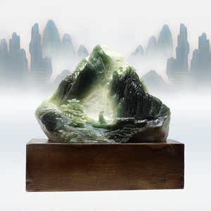 165玉雕天然玉石岫岩玉器手工雕刻水墨山水摆件家居送礼玉器摆件