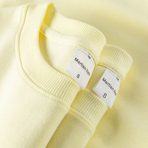 柠檬黄重磅纯色圆领卫衣淡黄色宽松休闲套头衫简约秋冬季厚实上衣