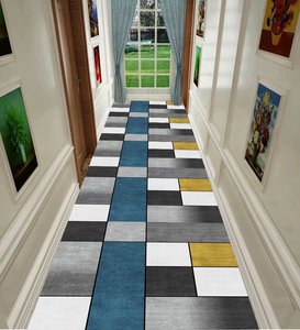 入户玄关走廊地毯定制几何图案长方形门厅家用卧室客厅床边地垫