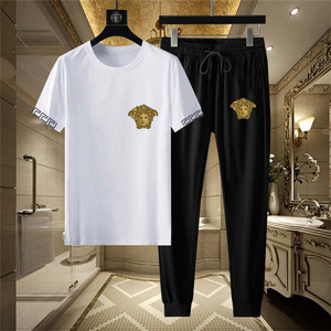 versace/范思哲男装休闲运动套装夏季新款美杜莎短袖长裤两件套