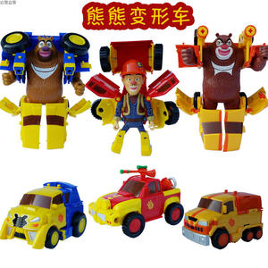正版熊出没 熊熊变形车套装光头强熊大熊二变形汽车乐园儿童玩具