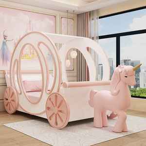 奇妙童年主题定制儿童床女孩公主床少女梦幻马车床套房家具小孩床