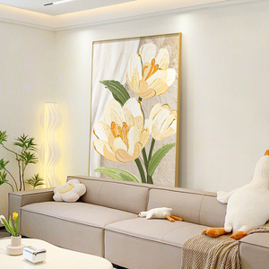 北欧奶油风花卉客厅装饰画ins小清新玄关壁画沙发背景墙走廊挂画