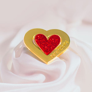 心由喜原创[在我心里]爱心浪漫情侣胸针祝福表白婚庆结婚金属徽章