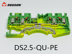 高松高正DEGSON导轨接地端子DS2.5-QU-PE黄绿 菲尼克斯PT2,5-PE