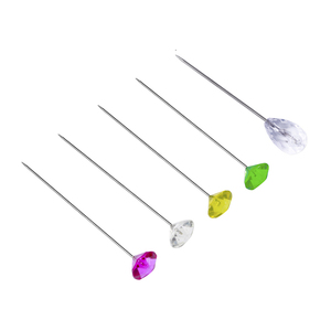 彩色钻石型定位针 水晶花艺大头固定针 DIY配件工具装饰材料