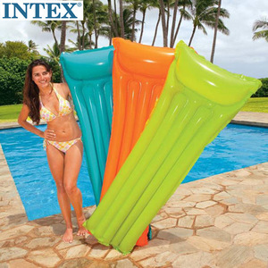 正品INTEX游泳圈成人充气水上浮床充气床海滩垫荧光浮排 59703