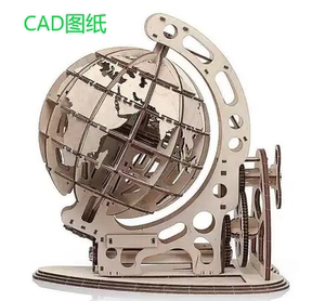 地球仪工艺品cad激光切割图纸dxf格式3d立体拼图dwg素材diy摆件图