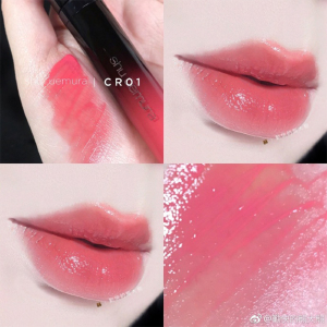 植村秀无色限漆光唇釉cr01西柚色蜜桃色rd05保湿染唇液口红中小样