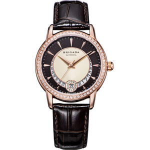 宝茄达正品女士手表女机械表镶钻经典时尚潮流防水真皮女款手表