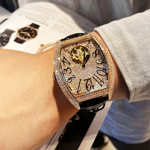 手表男全自动机械表镂空霸气法兰克大表盘酒桶理查德fm米勒穆勒潮