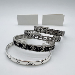 正品古奇gucci古驰blind for love方形g图案 双g女男士虎头银手镯