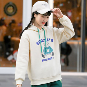 中学生卫衣女连帽可爱少女春装2022春季新款初中生女孩长袖上衣潮