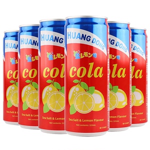 马来西亚进口晃动海盐柠檬味可乐汽水325ml/罐装碳酸饮料