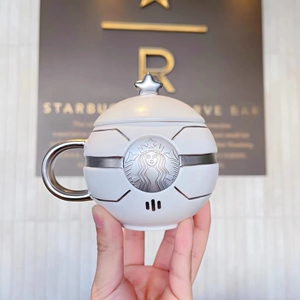 星巴克宇航员太空小熊系列杯玻璃带盖冷水杯保温陶瓷马克水杯子