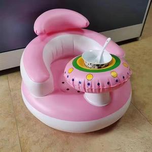 飞盘PVC充气婴儿学坐椅小沙发吃饭洗澡餐椅休闲充气玩具 地摊