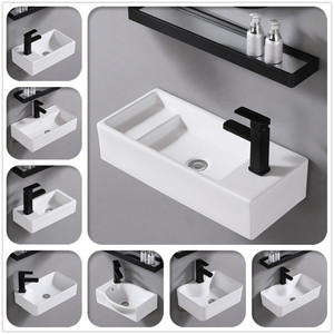 小户型卫生间窄洗手盆壁挂式迷你洗漱台洗脸面盆池浴室柜30公分宽