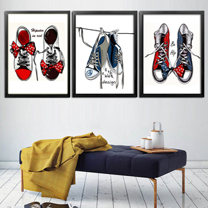 鞋子店内店铺个性创意挂画鞋店背景墙面装饰运动休闲复古怀旧壁画