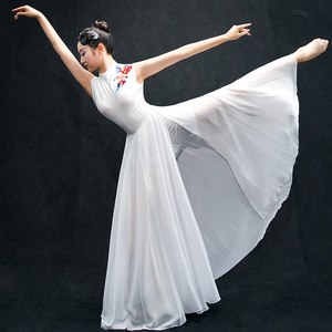 古典舞蹈服装演出服女飘逸艺考独舞新款中国风仙女扇子现代舞长裙