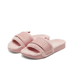 puma彪马2021年夏季男女款拖鞋绿色毛毛拖运动休闲一字凉