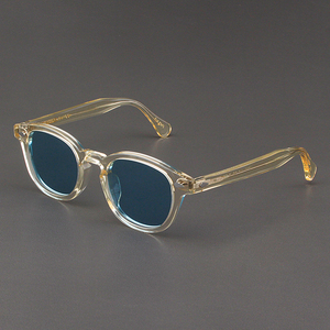 MOSCOT LEMTOSH太阳镜男士透明黄圆框复古美式眼镜偏光蓝色墨镜女
