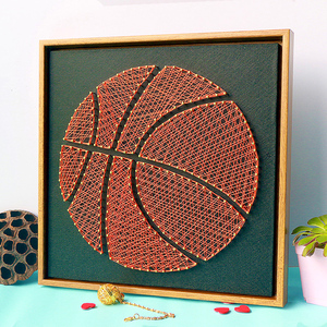 手工diy钉子绕线画篮球手工制作情侣弦丝生日礼物纱线缠绕装饰画