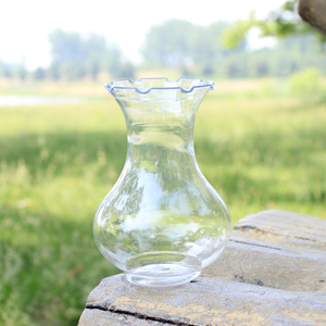 水培风信子 波浪花边塑料花瓶 高款 水培植物花盆器皿透明 80g