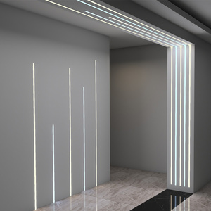 led无边框地埋线条灯暗藏嵌入式u型灯带铝合金线性灯槽过道客厅灯