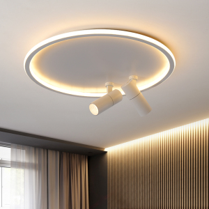 新款北欧简约卧室吸顶灯带射灯led房间灯圆形家用创意个性书房灯