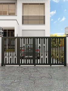 铁艺别墅庭院大门推拉平移不锈钢单双开门户外百叶折叠电动大门