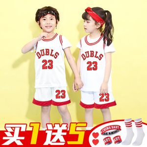 新款儿童篮球服运动套装男女童幼儿园表演服装小孩学生训练蓝球衣