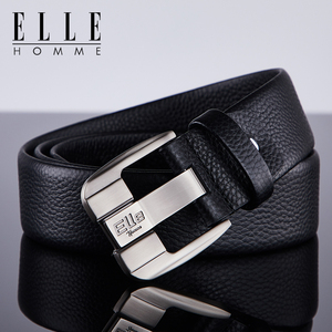 法国奢侈品牌elle皮带男腰带男士真皮牛仔裤腰带青年休闲针扣裤带