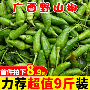 广西野山椒9斤新鲜农家蔬菜特辣青辣椒指天椒朝天椒小米辣泡椒10