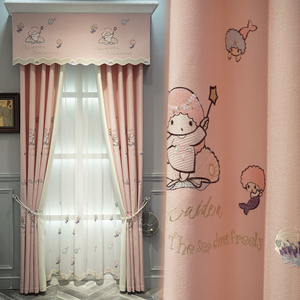 可爱窗帘公主粉卧室