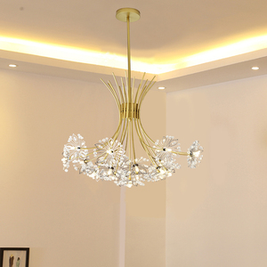 北欧现代简约卧室蒲公英吊灯网红水晶客厅灯餐厅灯多头服装店灯饰