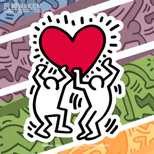 keith haring联名款凯斯哈林潮牌宽松纯棉短袖t恤男女情侣装夏季