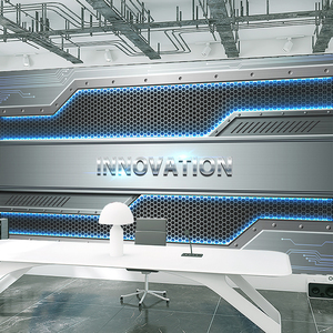 3d科技感墙纸办公室公司前台背景墙布工业风健身房ktv包厢k房壁纸