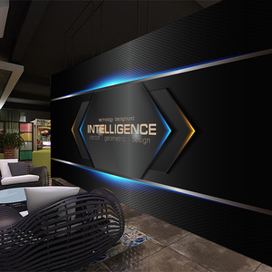 3d电子科技感墙纸电脑it公司办公室前台背景墙装饰网吧电竞馆壁纸