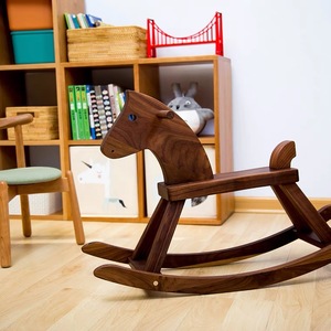 儿童木马实木自制成长摇摇马宝宝玩具生日周岁礼物两用椅纯实木
