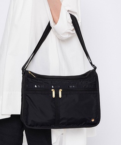 lesportsac乐播诗新款合作版斜挎包单肩包子母包7507大号 黑粉金