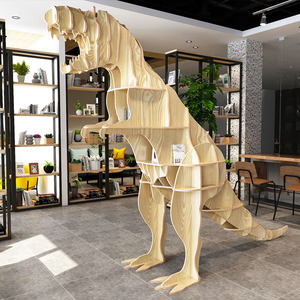 创意恐龙落地客厅置物架动物造型摆件橱窗茶几门厅柜北欧软装书柜