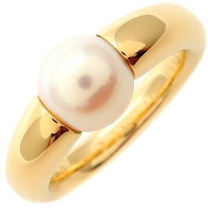 日本直邮 二手 cartier 卡地亚 18k黄金珍珠戒指 14号