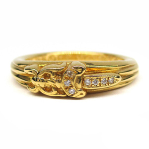 日本直邮 二手 chrome hearts 克罗心 22k黄金钻石戒指 13号