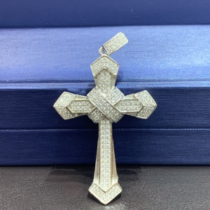 铂金pt950项坠卡链十字架一套男士白金项链潮男链吊坠正品保真