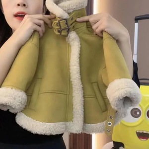 儿童秋冬新品一体绒外套韩国皮毛男女童冬季防风保暖加绒棉衣