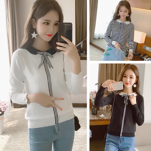 非主流女装衣服韩版潮90后春装新款长袖套头针织衫打底衫女学生装