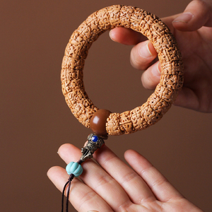 尼泊尔扇面金刚伏魔圈手串男士文玩佛珠单圈手饰藏式佛珠饰品礼物