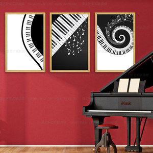 钢琴教室壁画音乐教室布置墙画培训班挂画乐器抽象画钢琴房装饰画