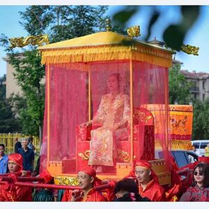 中式婚礼婚庆花轿轿子八抬大轿可16人抬折叠拆卸钢木结合喷漆定制