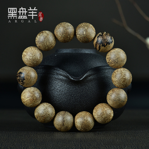 【淡鹧鸪斑】黑盘羊天然柬埔寨沉香手串23克16mm手链男款